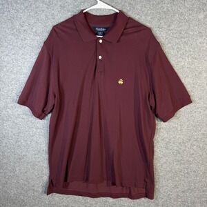 Brooks Brothers Performance Knit Polo Shirt Mens Large‎ Burgundy Golf Casual